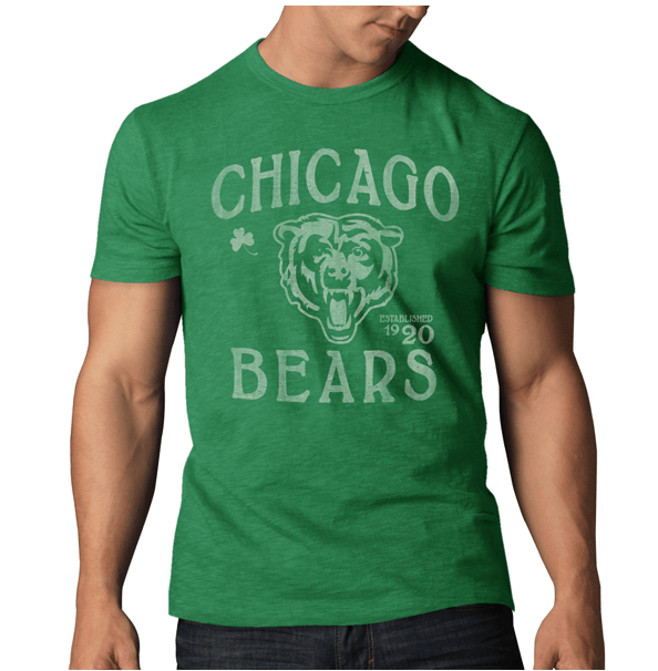 Men's Chicago Bears Kelly Green Logo Scrum Tee By '47 Brand
