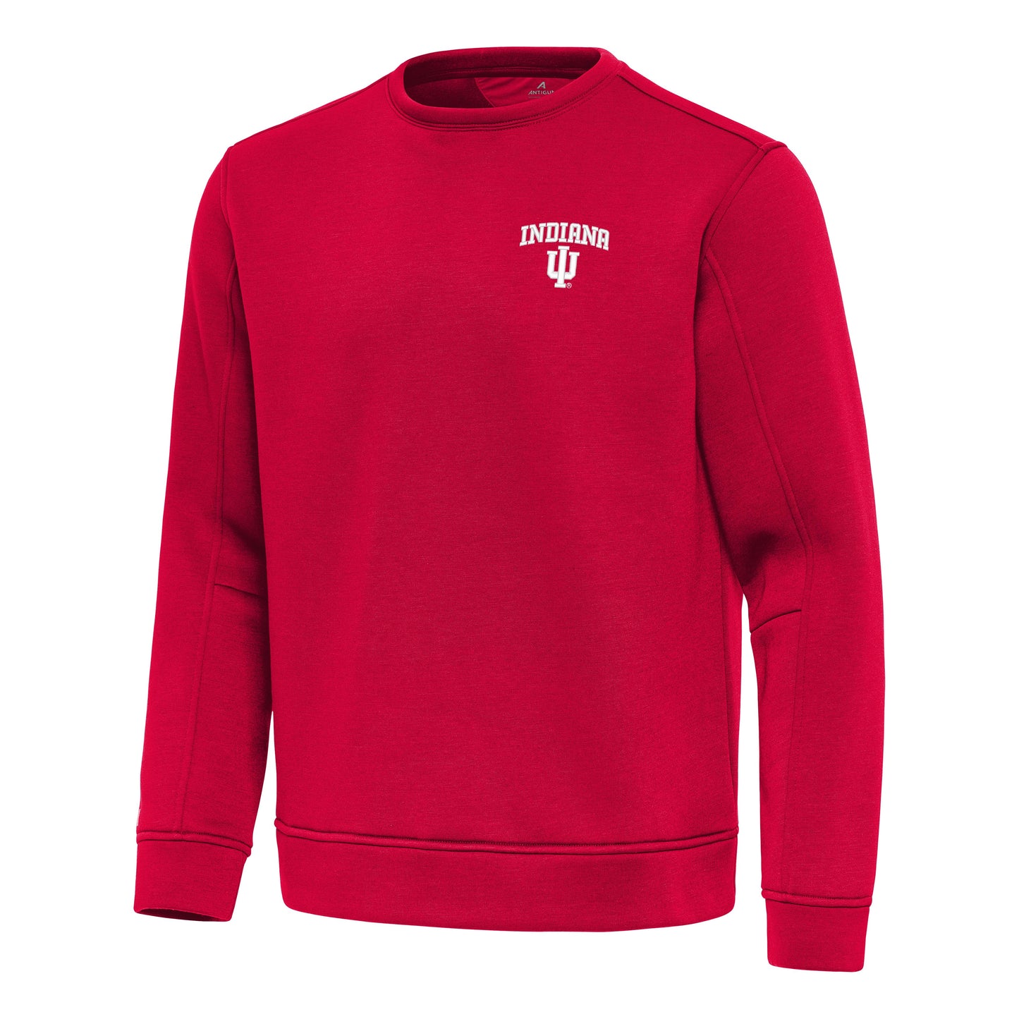 Men's Indiana Hoosiers Antigua Relevant Red Crewneck Fleece Pullover Top