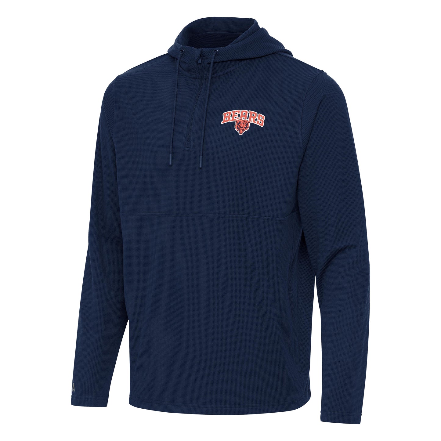 Men's Chicago Bears Antigua Navy Step-Up 1/4 Zip Hooded Top