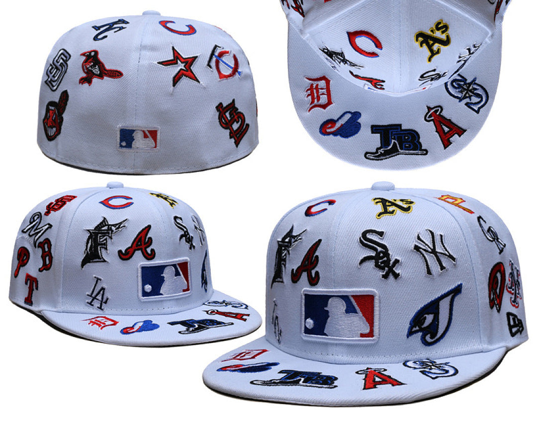 Men's MLB New Era Black Allover Team Logo 59FIFTY Fitted Hat