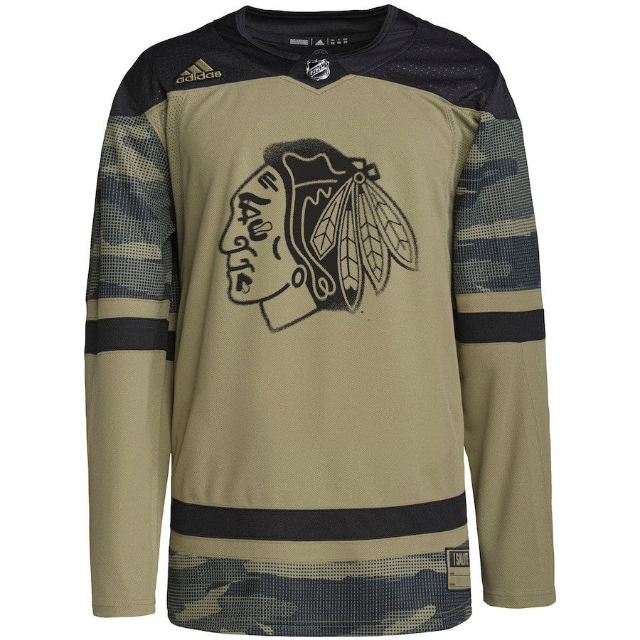 Chicago Blackhawks Military Appreciation Team Practice Men Jersey - Camo
