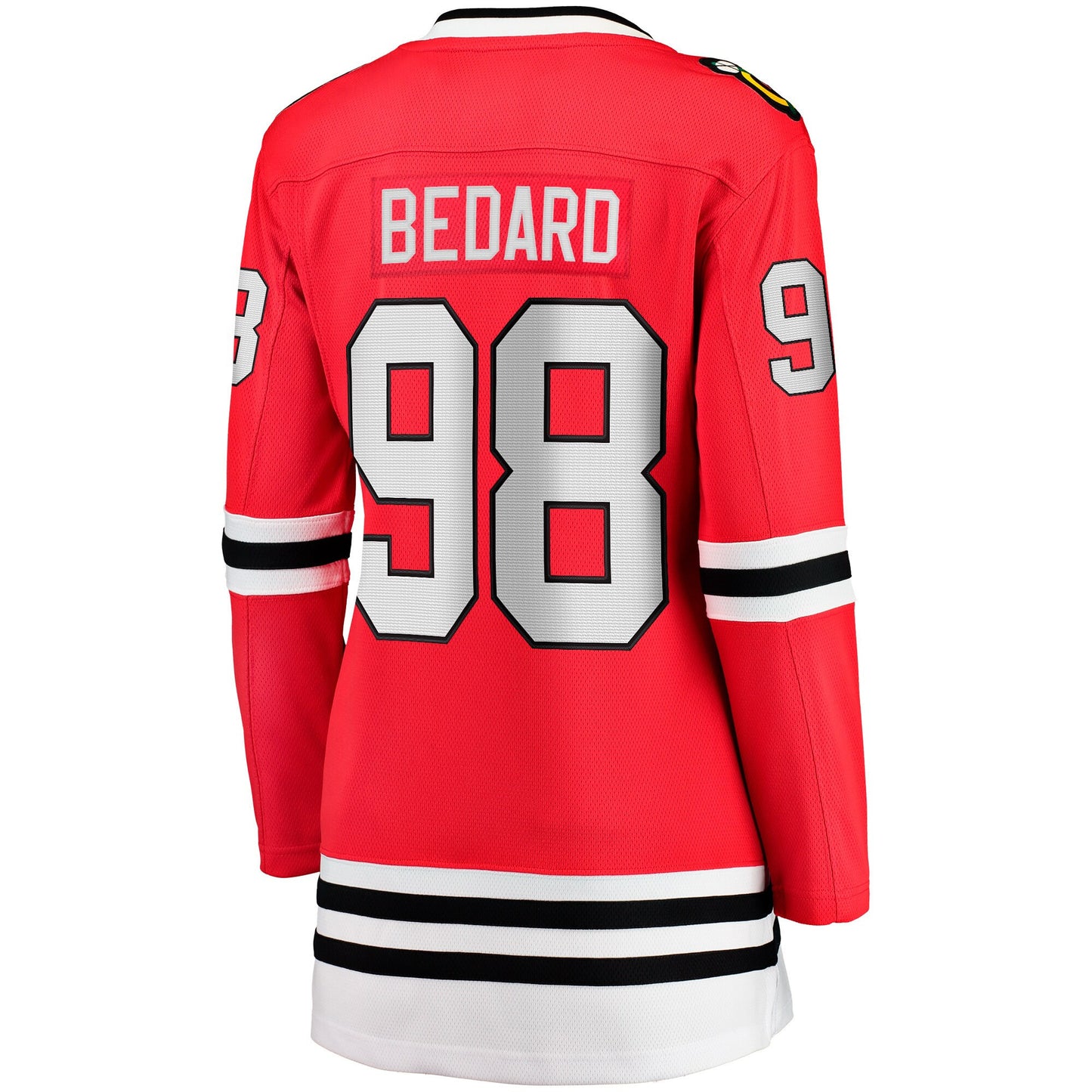 Connor Bedard 98 Chicago Blackhawks Women's 2023 Draft Home Breakaway Jersey - Red