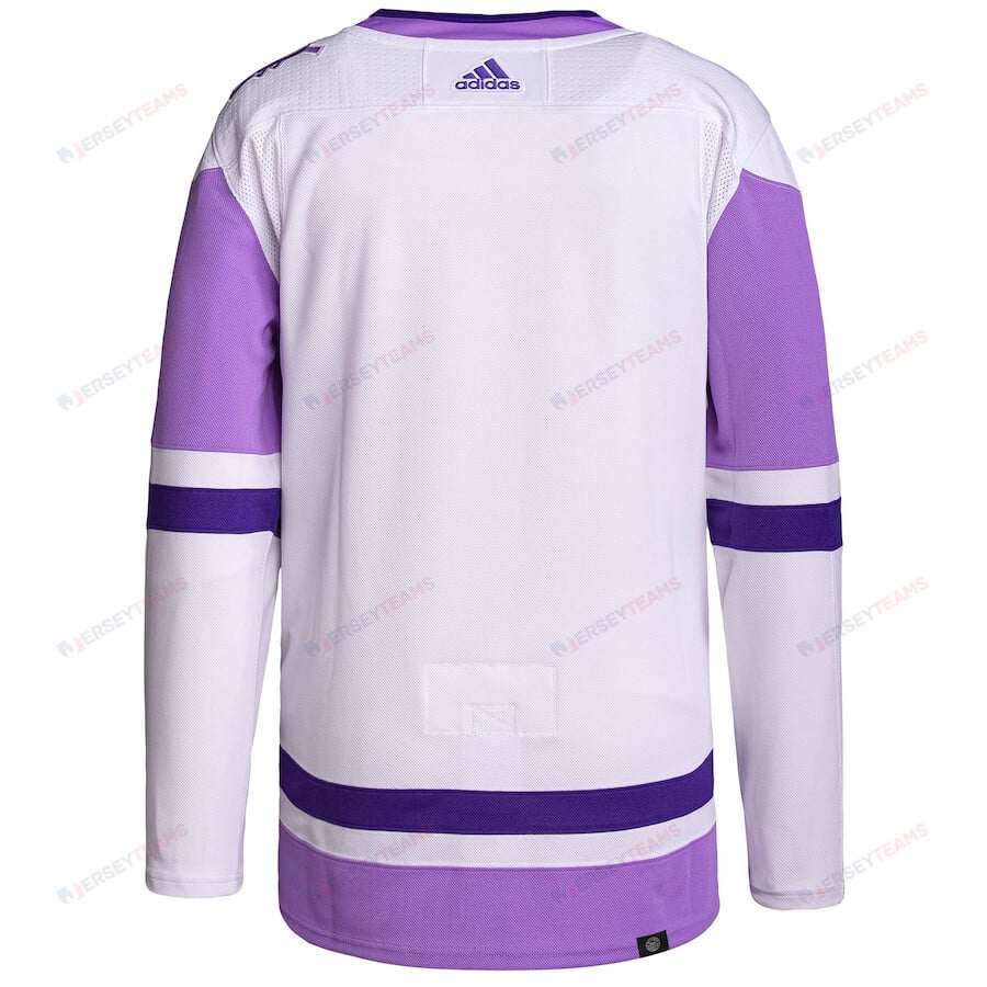 Toronto Maple Leafs Hockey Fights Cancer Primegreen Men Jersey - White/Purple