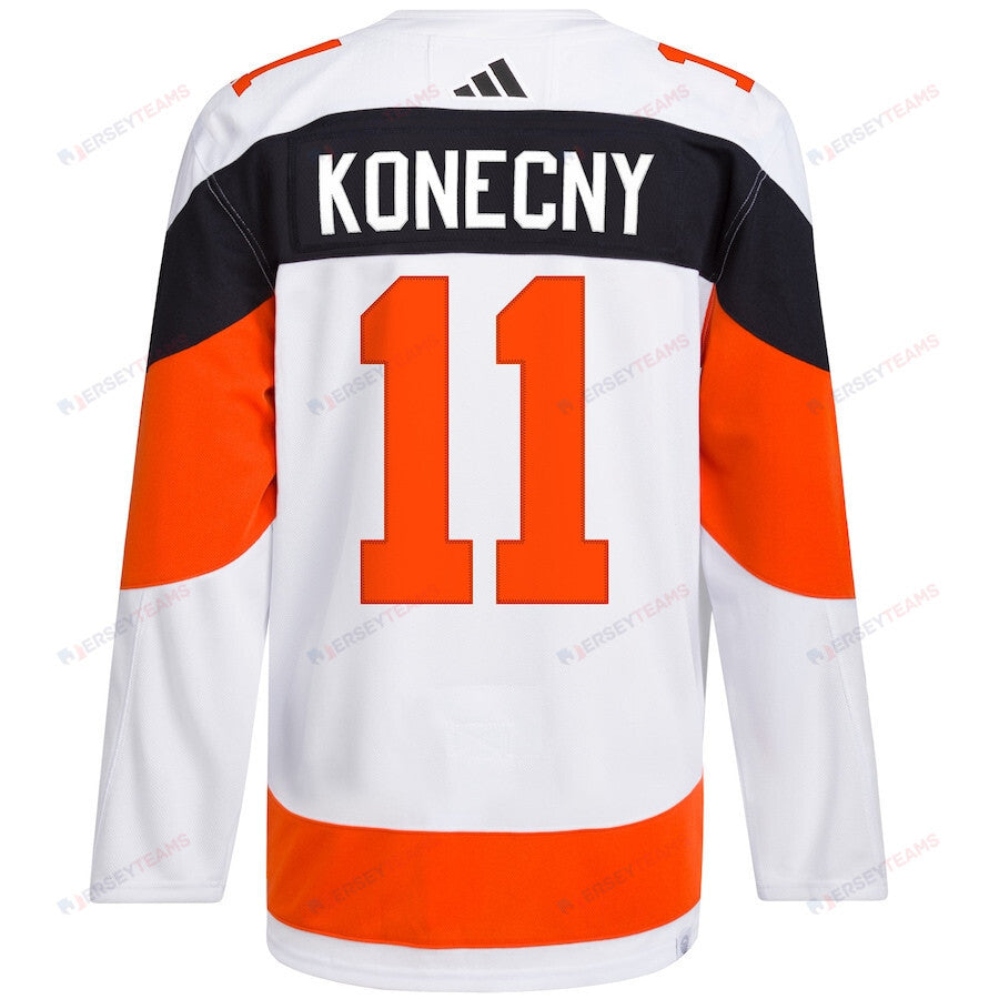 Travis Konecny 11 Philadelphia Flyers 2024 Stadium Series Primegreen Men Jersey - White