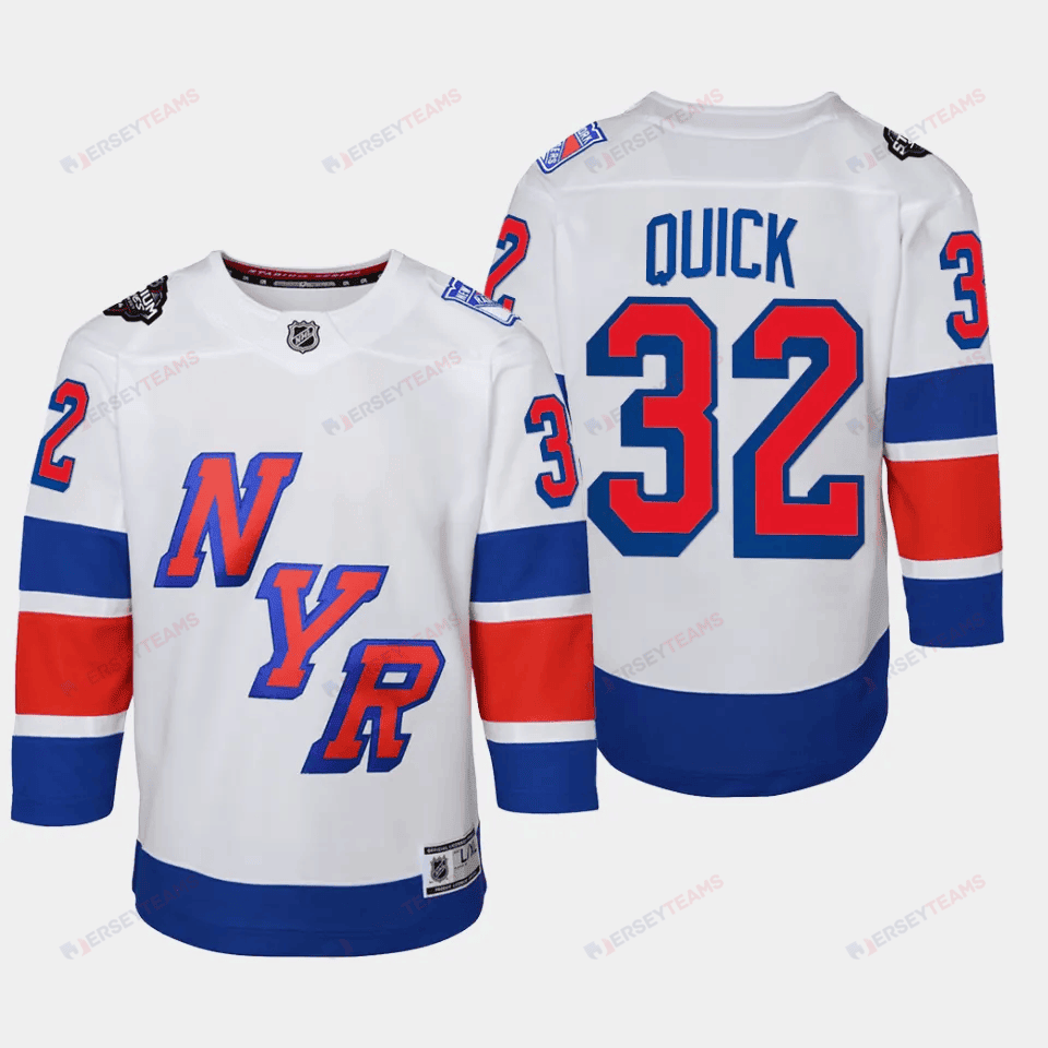 Jonathan Quick 32 New York Rangers 2024 NHL YOUTH Stadium Series Jersey - White