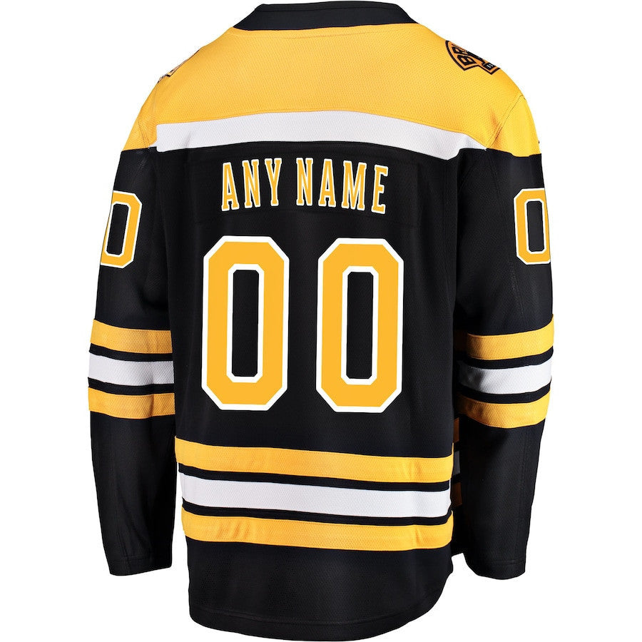 Boston Bruins Home Breakaway Custom Jersey - Black