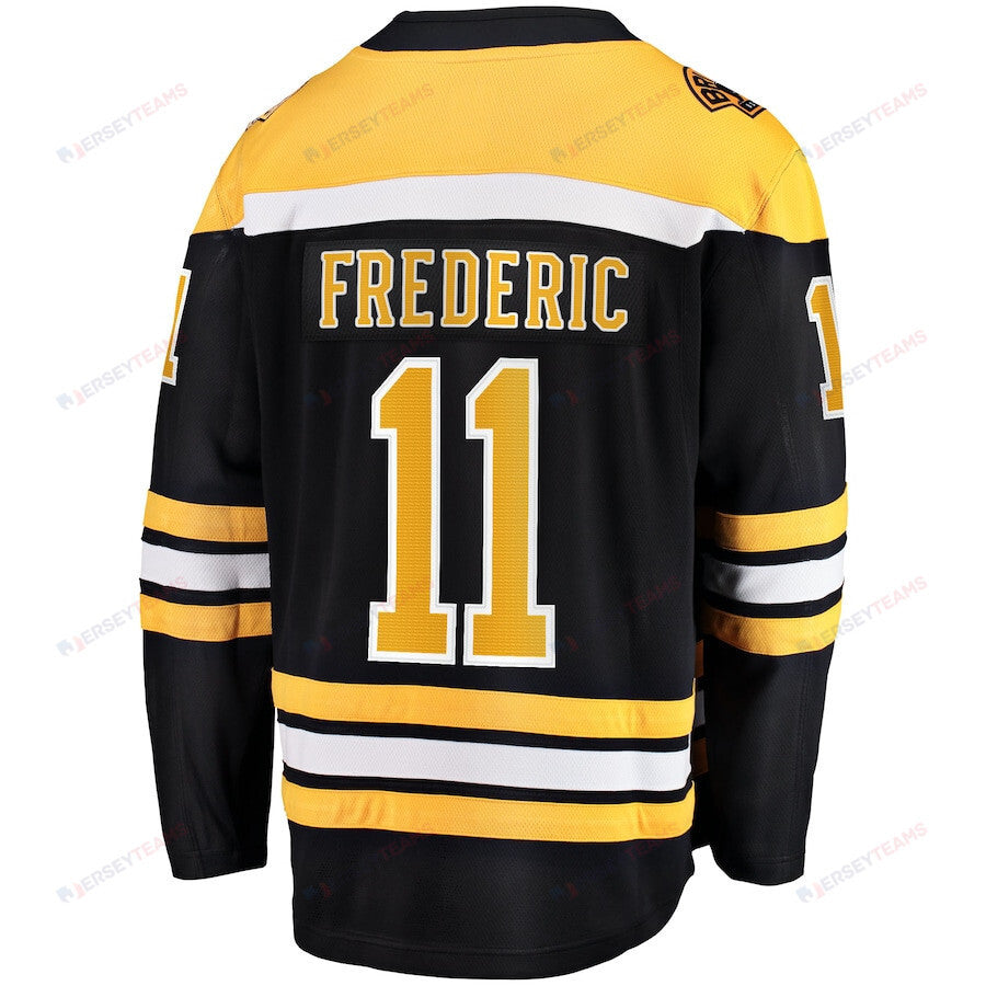 Trent Frederic 11 Boston Bruins Home Breakaway Jersey - Men, Black