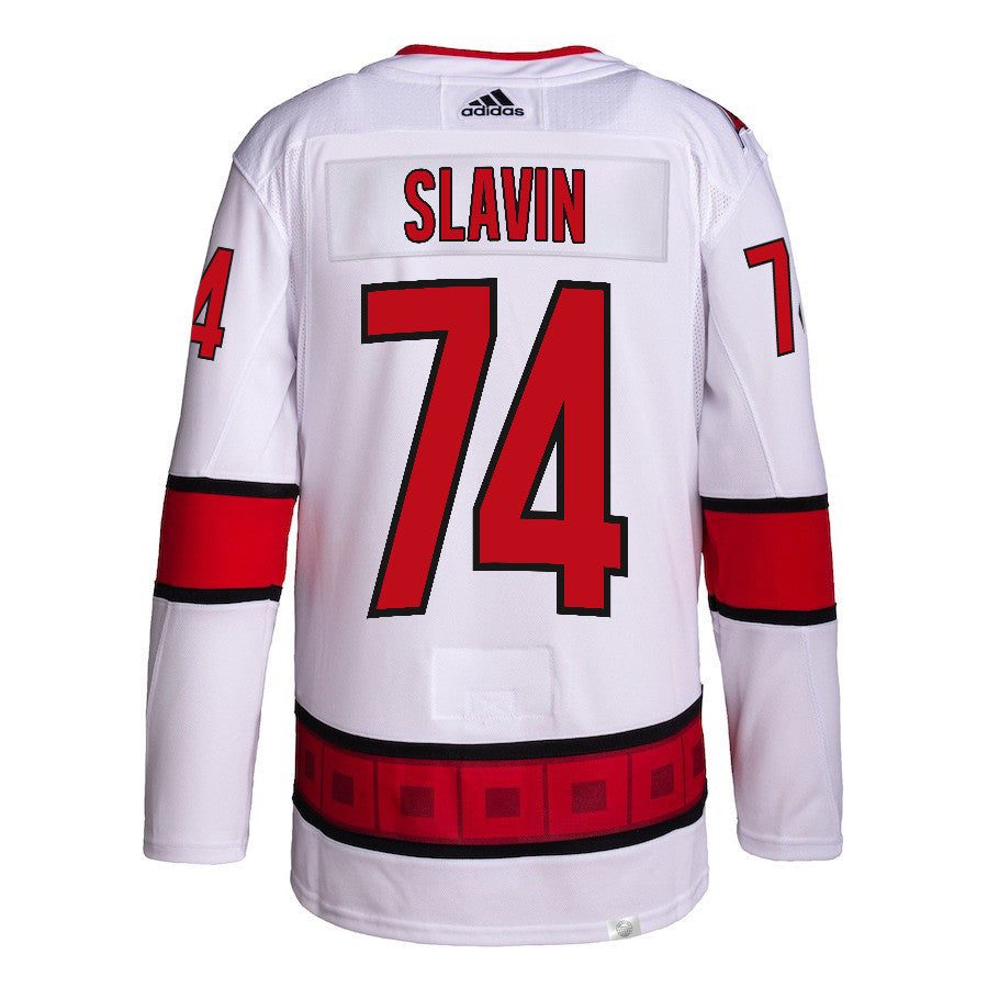 Jaccob Slavin 74 Carolina Hurricanes Away Primegreen Jersey - Men, White