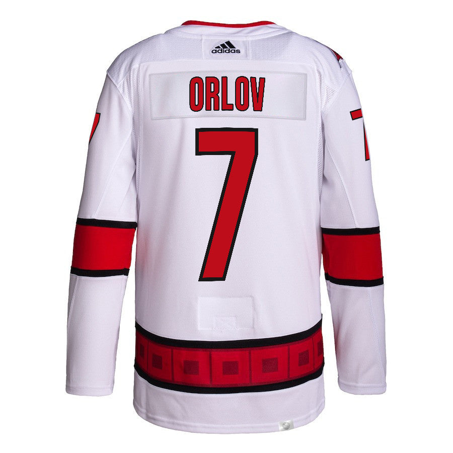 Dmitry Orlov 7 Carolina Hurricanes 2024 NHL Playoffs Patch Away Jersey - Men, White