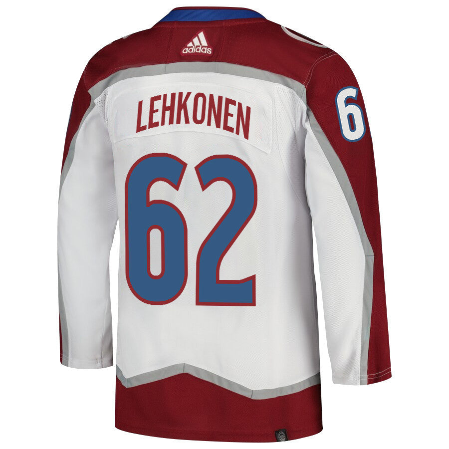Artturi Lehkonen 62 Colorado Avalanche 2024 NHL Playoffs Patch Away Jersey - Men, White