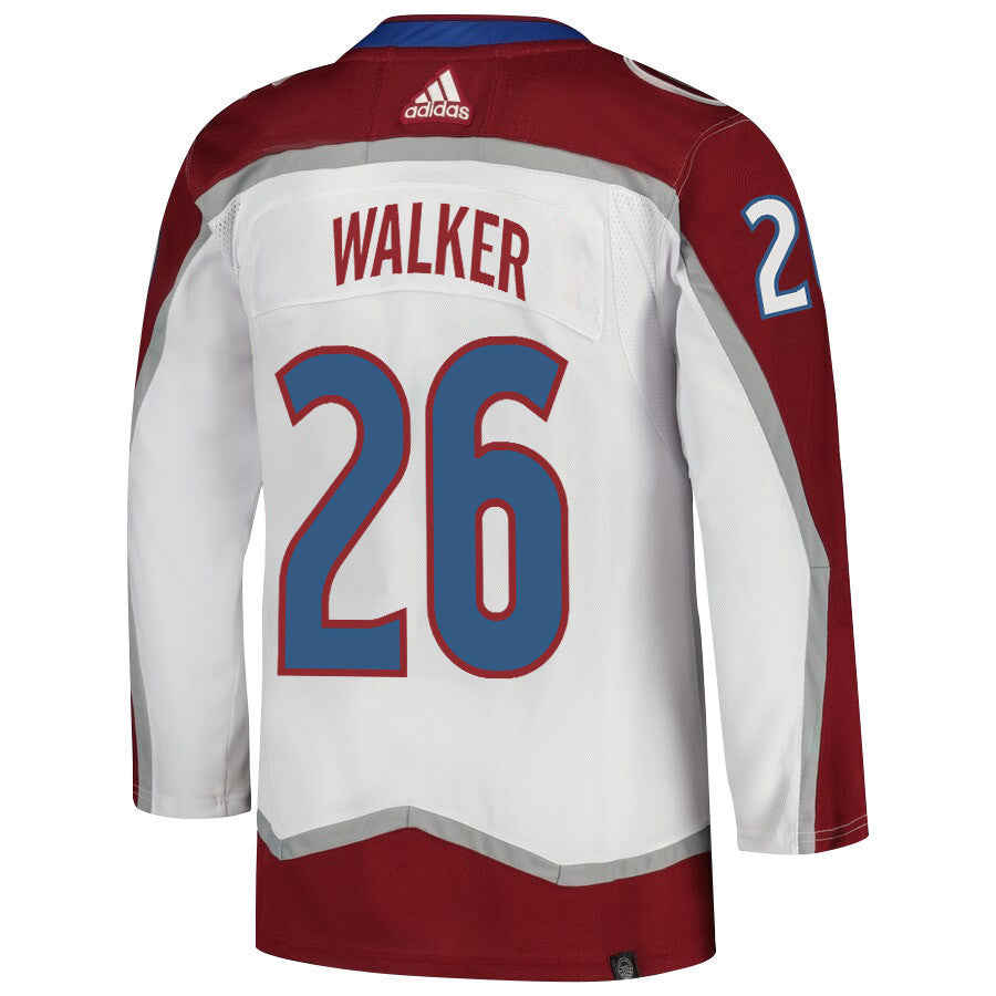 Sean Walker 26 Colorado Avalanche 2024 NHL Playoffs Patch Away Jersey - Men, White