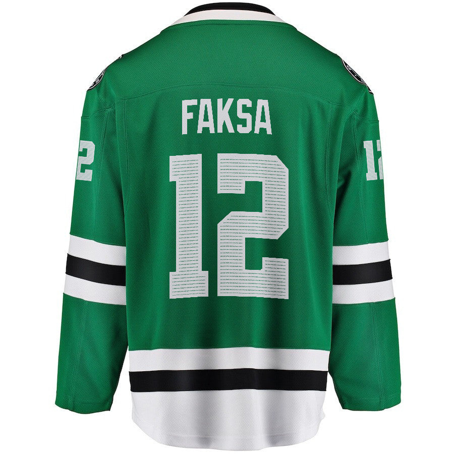 Radek Faksa 12 Dallas Stars 2024 NHL Playoffs Patch Home Jersey - Men, Green