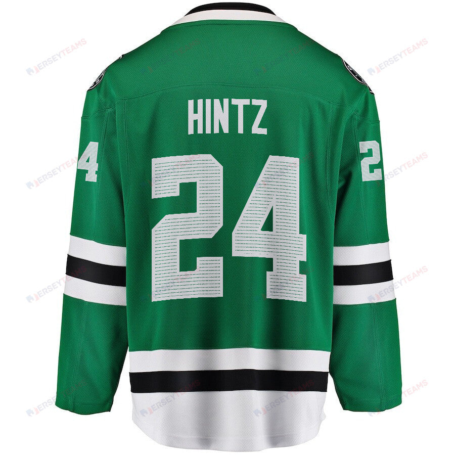 Roope Hintz 24 Dallas Stars 2024 NHL Playoffs Patch Home Jersey - Men, Green