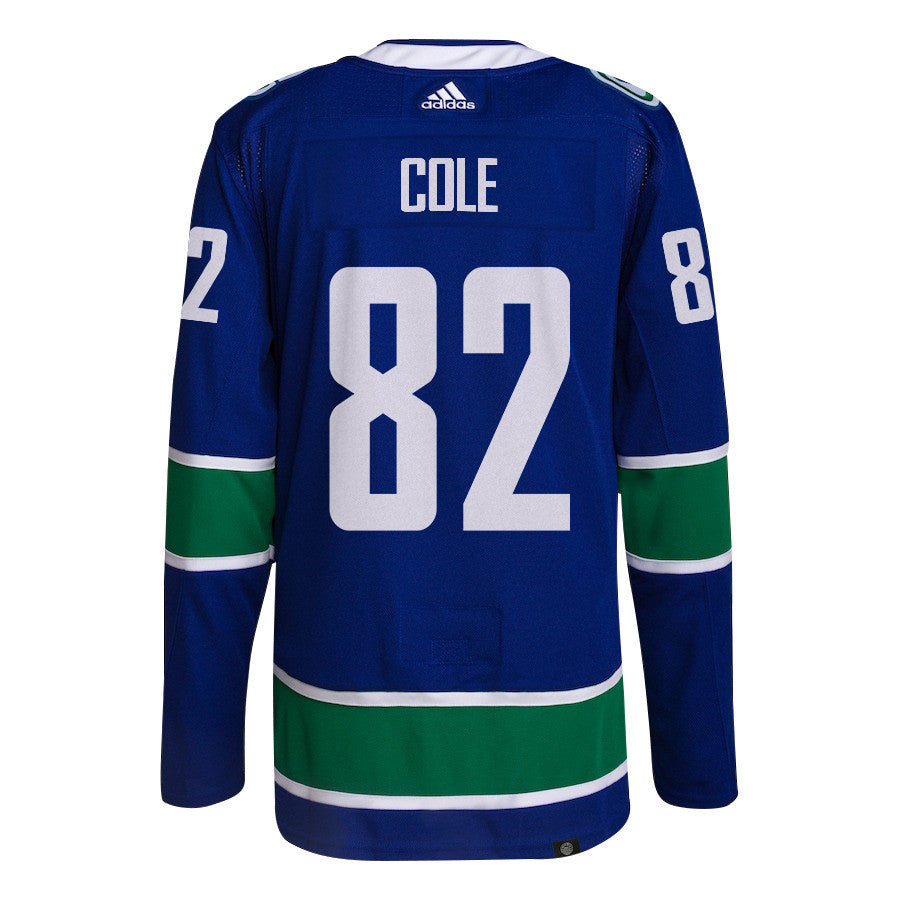 Ian Cole 82 Vancouver Canucks 2024 NHL Playoffs Patch Home Jersey - Men, Blue