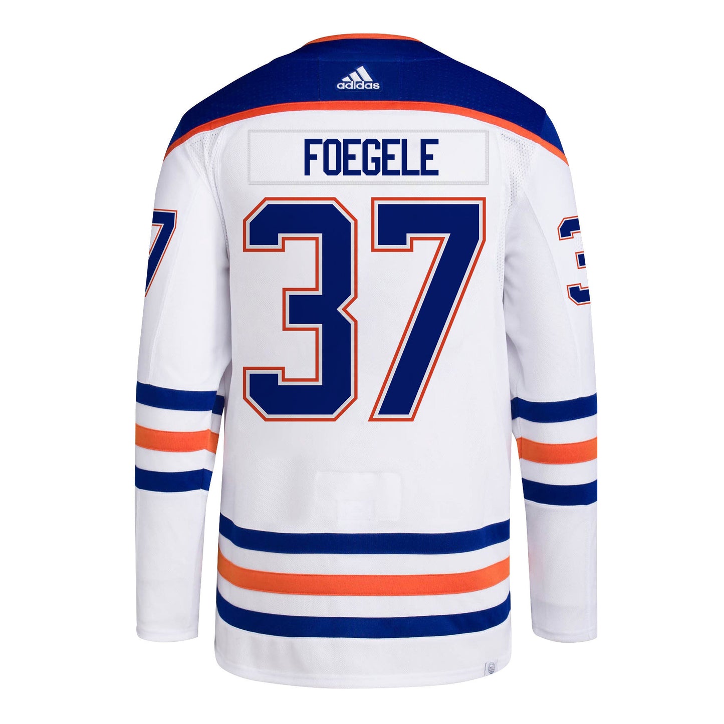 Warren Foegele 37 Edmonton Oilers 2024 NHL Playoffs Patch Away Jersey - Men, White