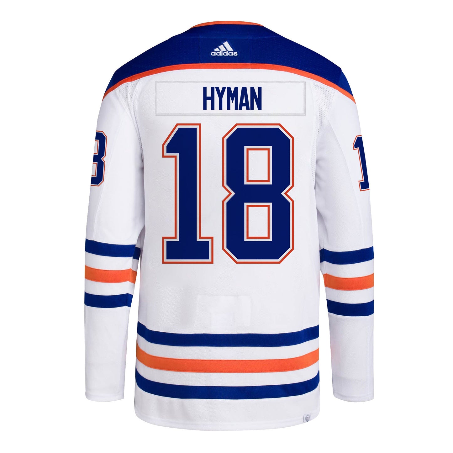 Zach Hyman 18 Edmonton Oilers 2024 NHL Playoffs Patch Away Jersey - Men, White