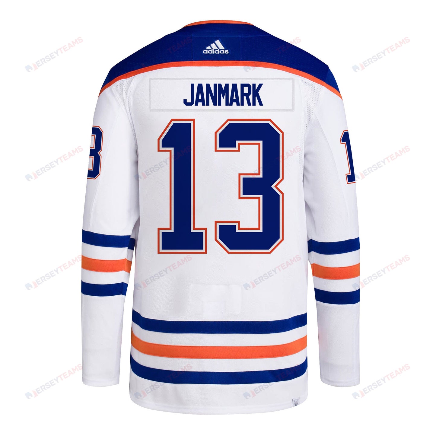 Mattias Janmark 13 Edmonton Oilers 2024 NHL Playoffs Patch Away Jersey - Men, White