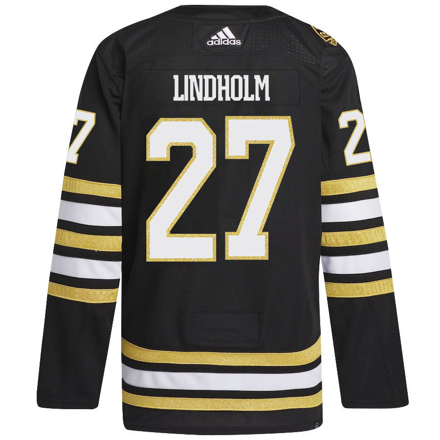 Hampus Lindholm 27 Boston Bruins 2024 NHL Playoffs Patch Home Jersey - Men, Black