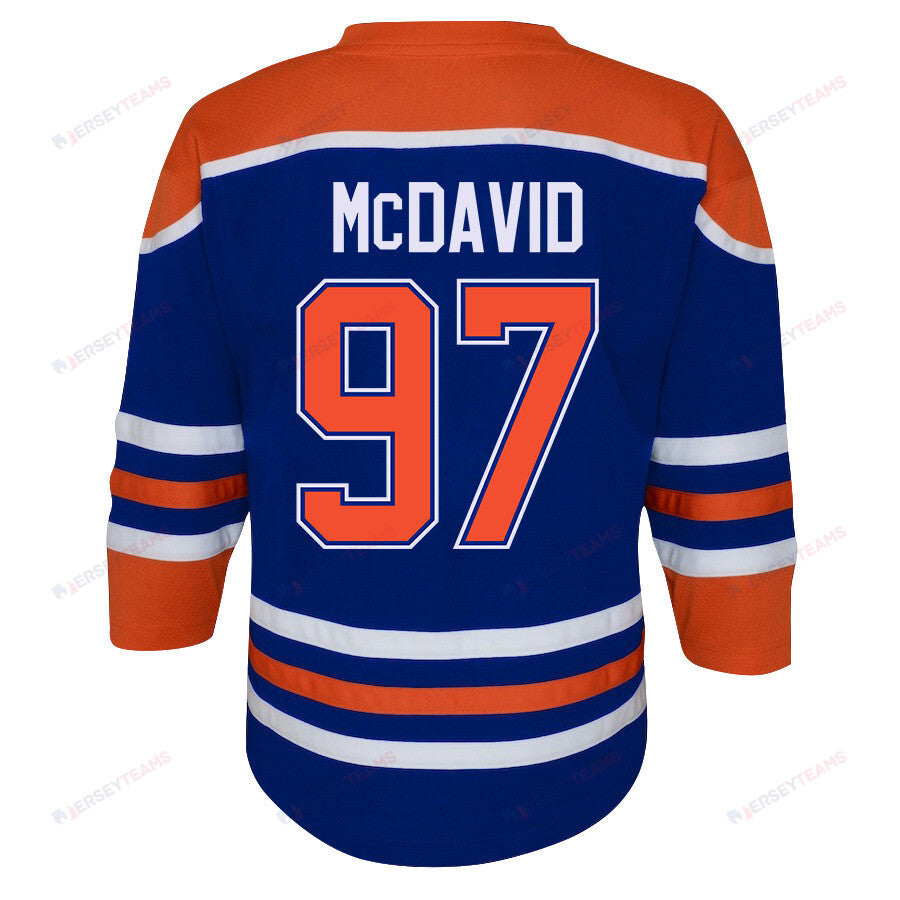Connor McDavid 97 Edmonton Oilers 2024 STANLEY CUP Final Youth Home Jersey - Royal