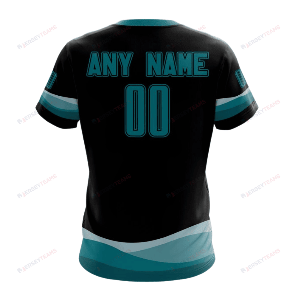 San Jose Sharks Special Blackout Design Custom AOP T-Shirt - Black