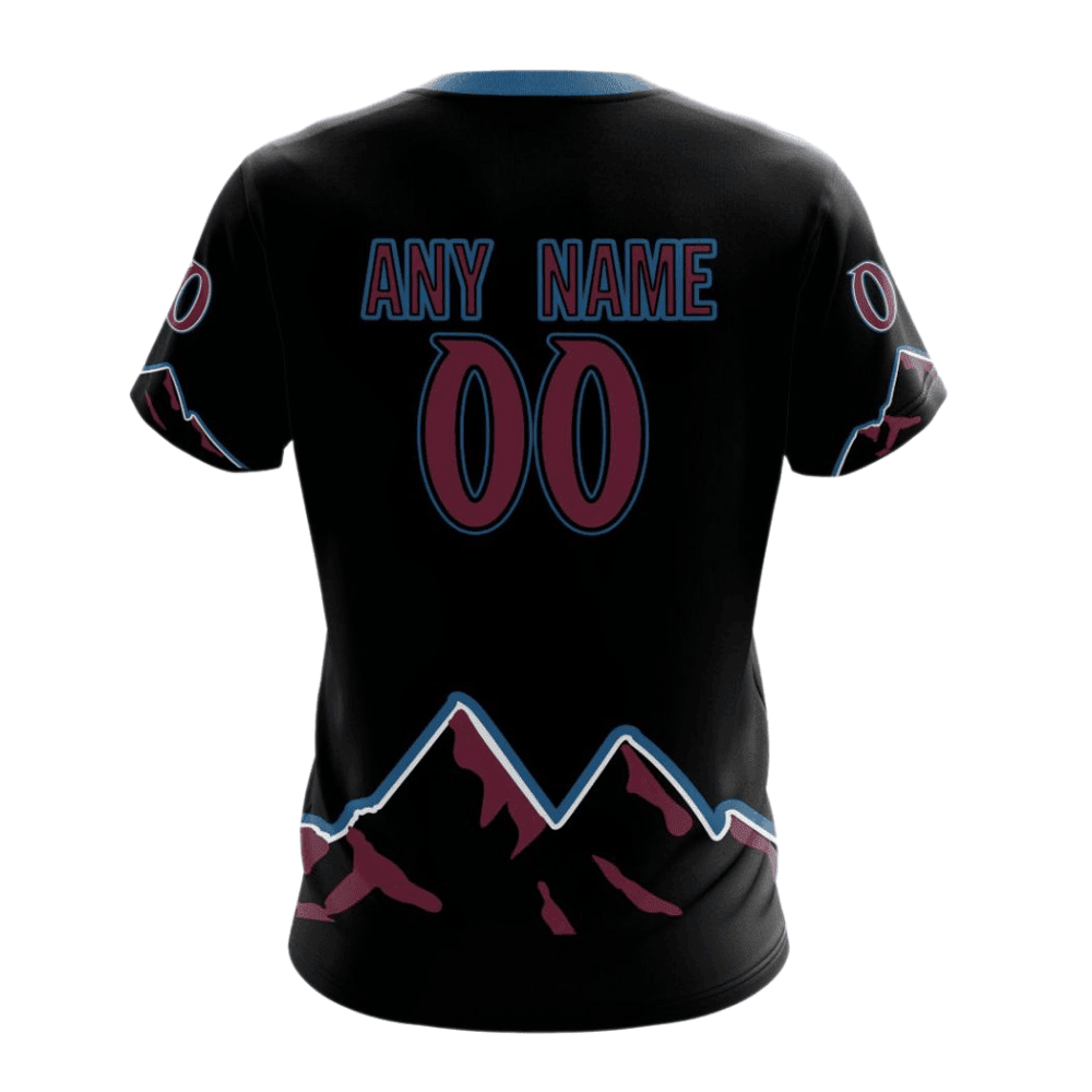 Colorado Avalanche Special Blackout Design Custom AOP T-Shirt - Black