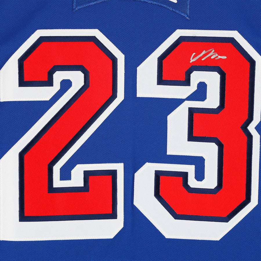 Adam Fox 23 Signed New York Rangers Autographed 2022-23 Reverse Retro Jersey - Blue