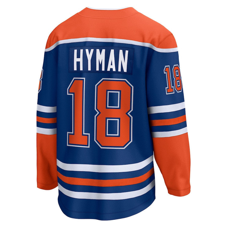 Zach Hyman 18 Edmonton Oilers 2025 Stanley Cup Final Home Breakaway Men Jersey - Royal