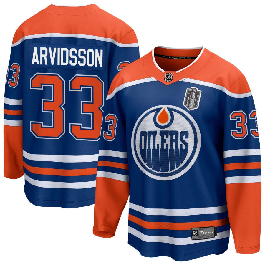 Viktor Arvidsson 33 Edmonton Oilers 2025 Stanley Cup Final Home Breakaway Men Jersey - Royal