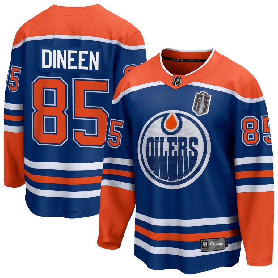 Cam Dineen 85 Edmonton Oilers 2025 Stanley Cup Final Home Breakaway Men Jersey - Royal