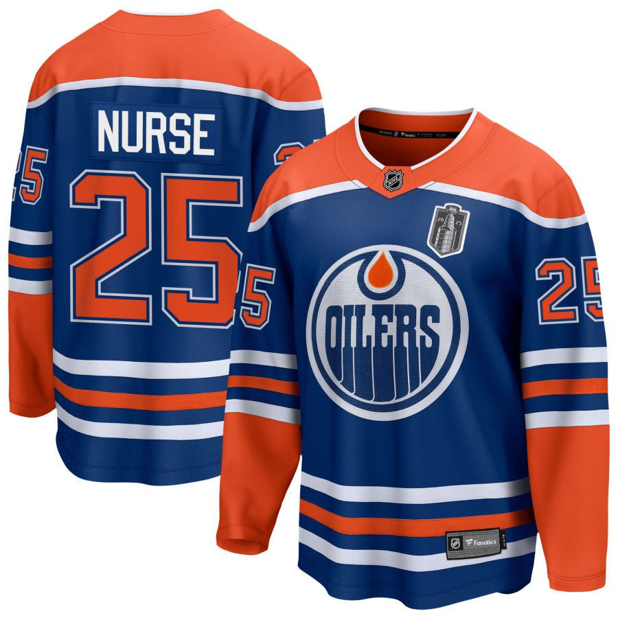 Darnell Nurse 25 Edmonton Oilers 2025 Stanley Cup Final Home Breakaway Men Jersey - Royal