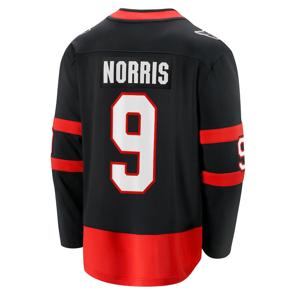 Josh Norris 9 Ottawa Senators Home Breakaway Jersey - Men's Black