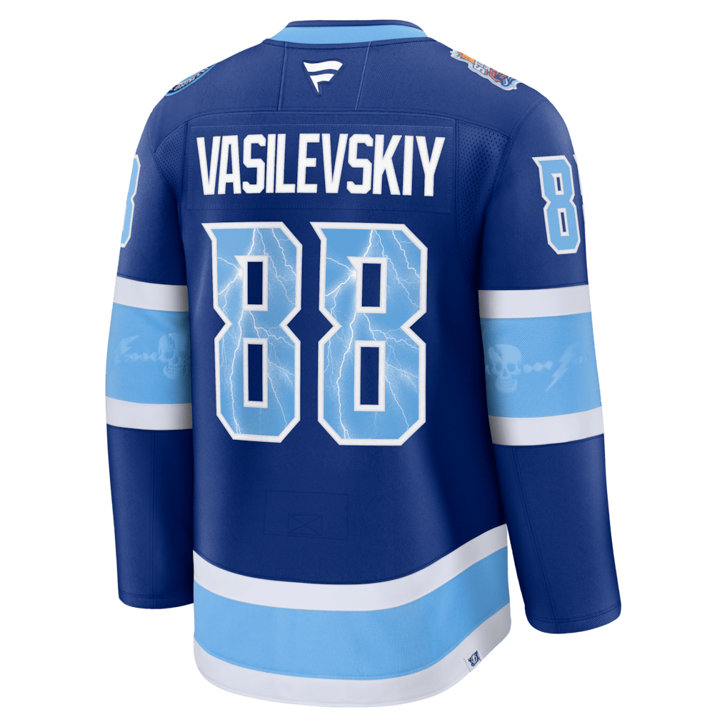Andrei Vasilevskiy 88 Tampa Bay Lightning 2026 Stadium Series Premium Men Jersey - Blue