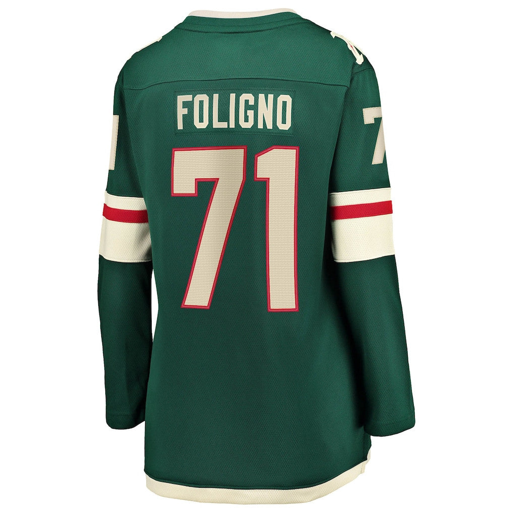 Nick Foligno 71 Minnesota Wild Women's Home Breakaway Jersey - Green
