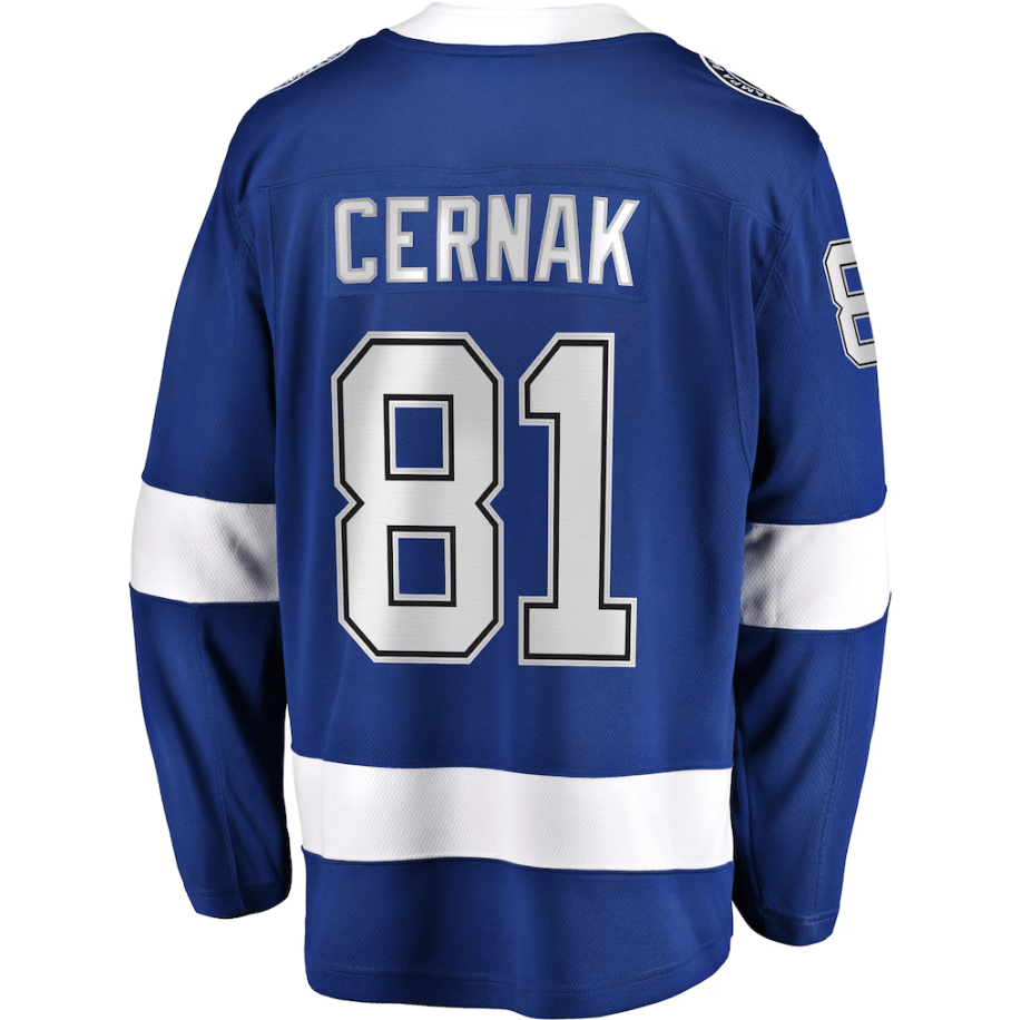 Erik Cernak 81 Tampa Bay Lightning Home Breakaway Player Jersey - Blue