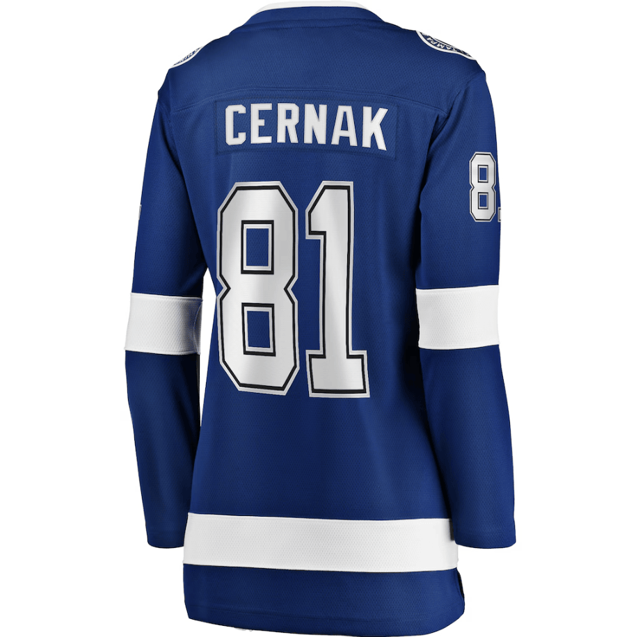 Erik Cernak 81 Tampa Bay Lightning Women's Home Breakaway Player Jersey - Blue