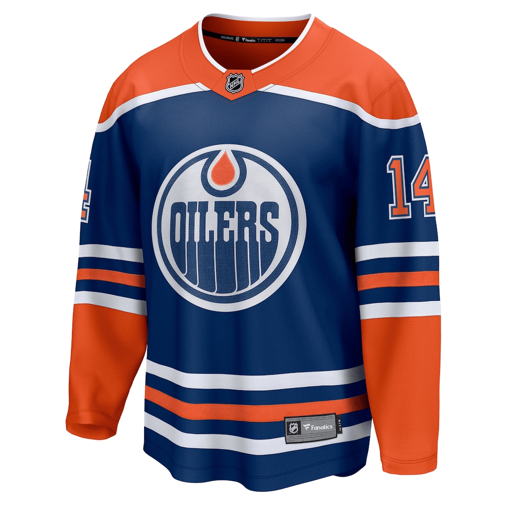 Mattias Ekholm 14 Edmonton Oilers Home Breakaway Men Jersey - Royal/Orange