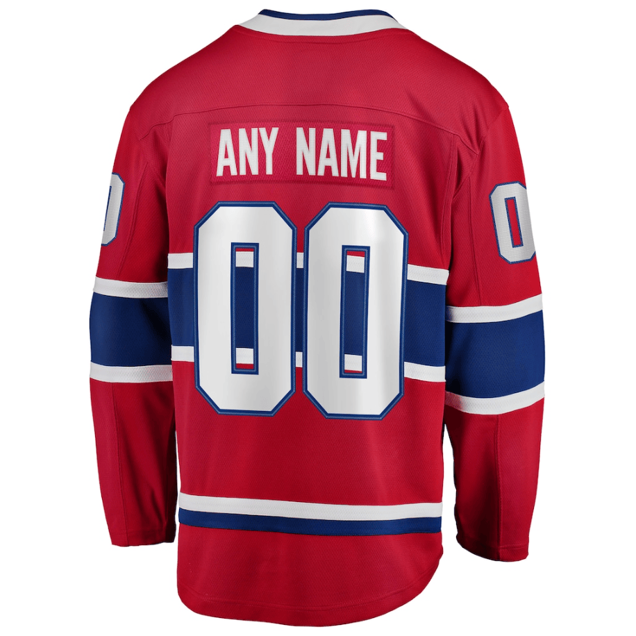 Montreal Canadiens Home Breakaway Custom Jersey - Red