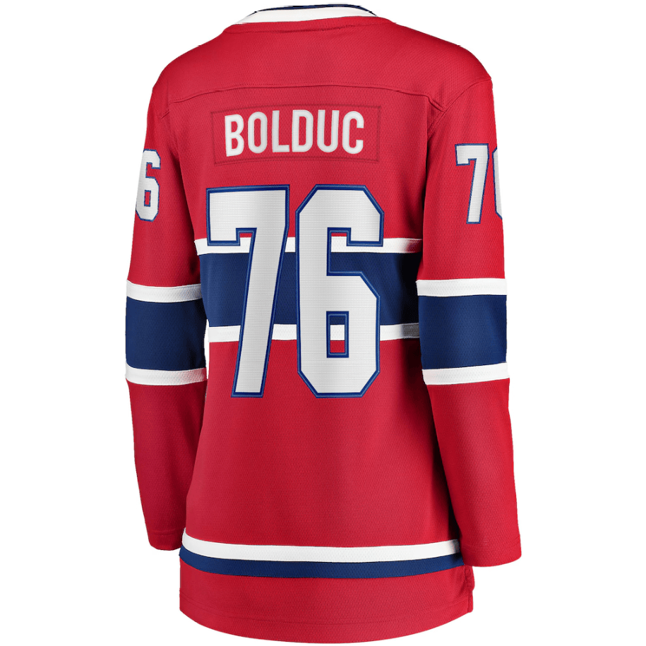 Zack Bolduc 76 Montreal Canadiens Women's Home Breakaway Jersey - Red