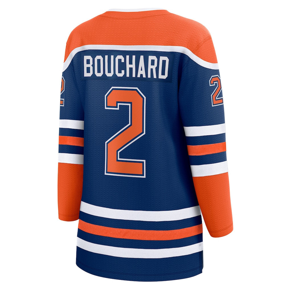 Evan Bouchard 2 Edmonton Oilers Women's Home Breakaway Jersey - Orange/Royal