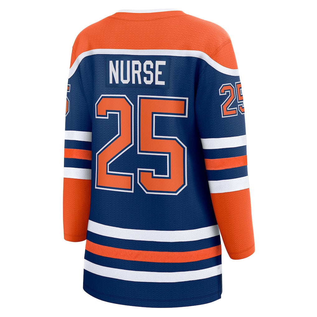 Darnell Nurse 25 Edmonton Oilers Women's Home Breakaway Jersey - Orange/Royal