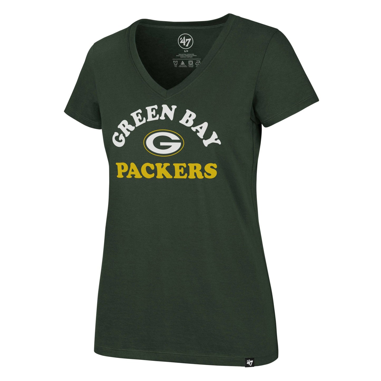 Women's Green Bay Packers NFL Cooper Arch Ultra V-Neck Tee By '47 Brand