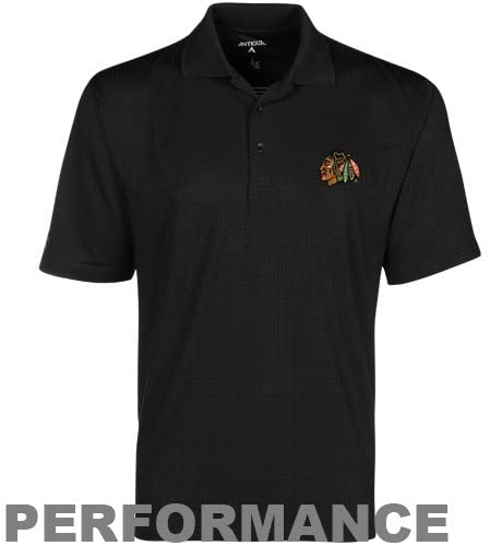 NHL Antigua Chicago Blackhawks Black Phoenix Performance Polo
