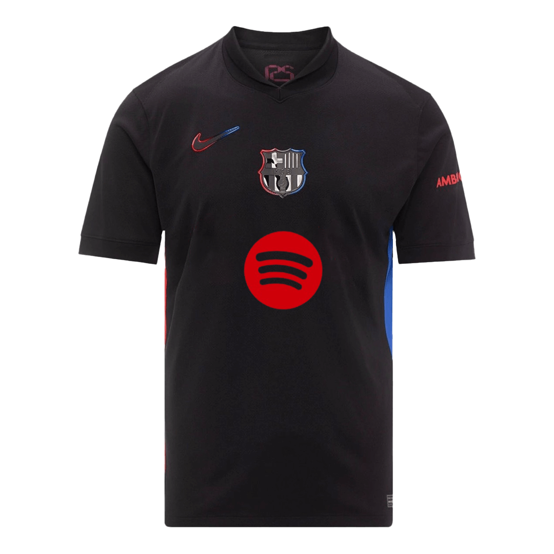 LEWANDOWSKI #9 Barcelona Away Football Shirt 2024/25 - Spotify Logo Without Text