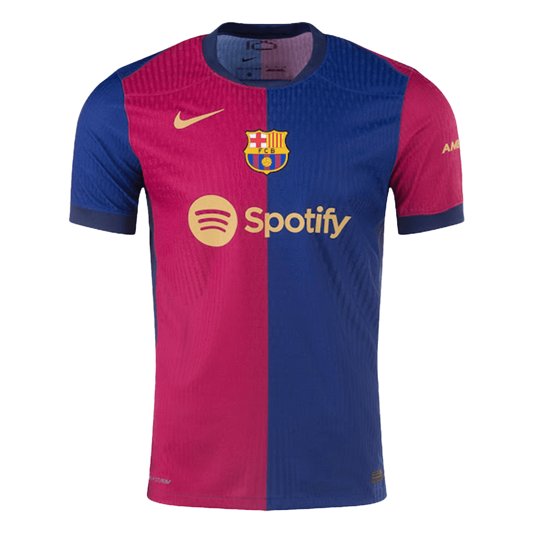 Player Version LAMINE YAMAL #19 Barcelona Home Football Shirt 2024/25 - UCL - old sponsor