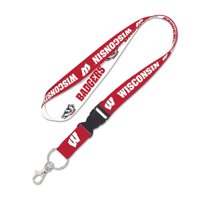 Wisconsin Badgers Double Sided Lanyard With Detachable Buckle By Wincraft