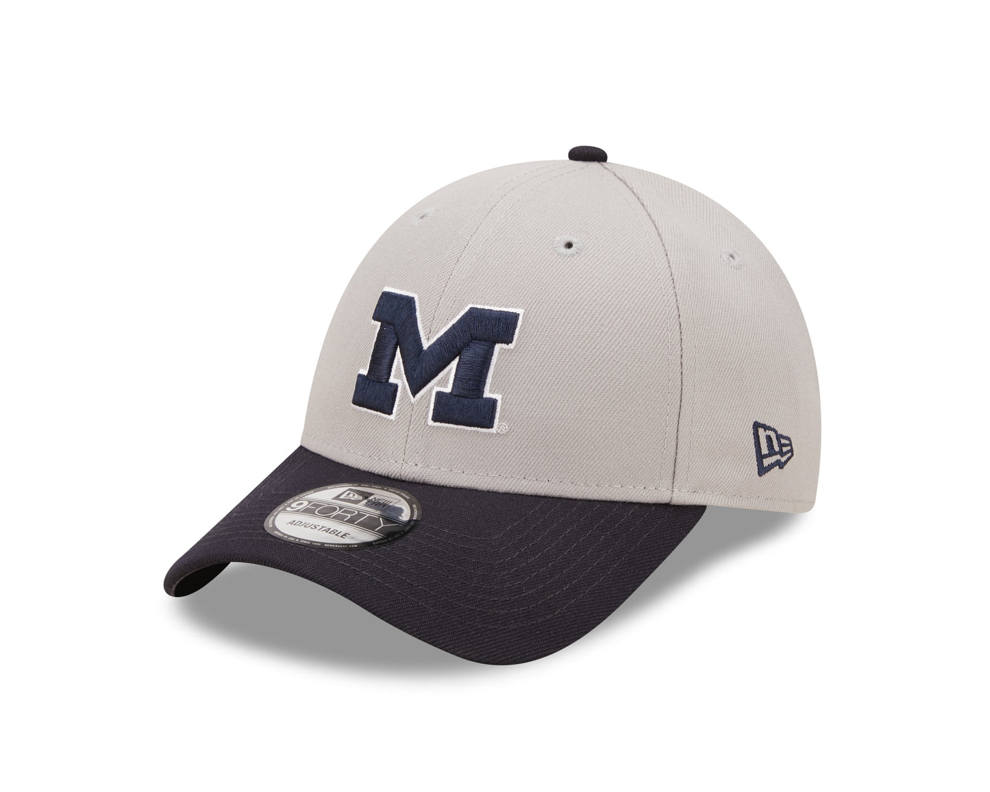 Michigan Wolverines Tide 2 Tone Gray/Navy NCAA New Era The League 9Forty Adjustable Hat
