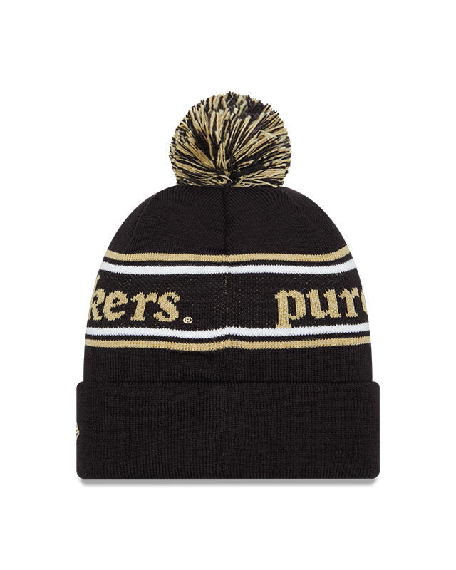 Purdue Boilermakers Black New Era Marquee Cuffed Knit Hat with Pom