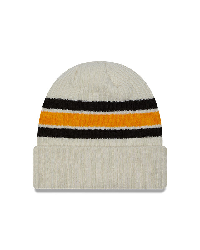 Men's Iowa Hawkeyes New Era Off White Vintage Cuffed Knit Hat