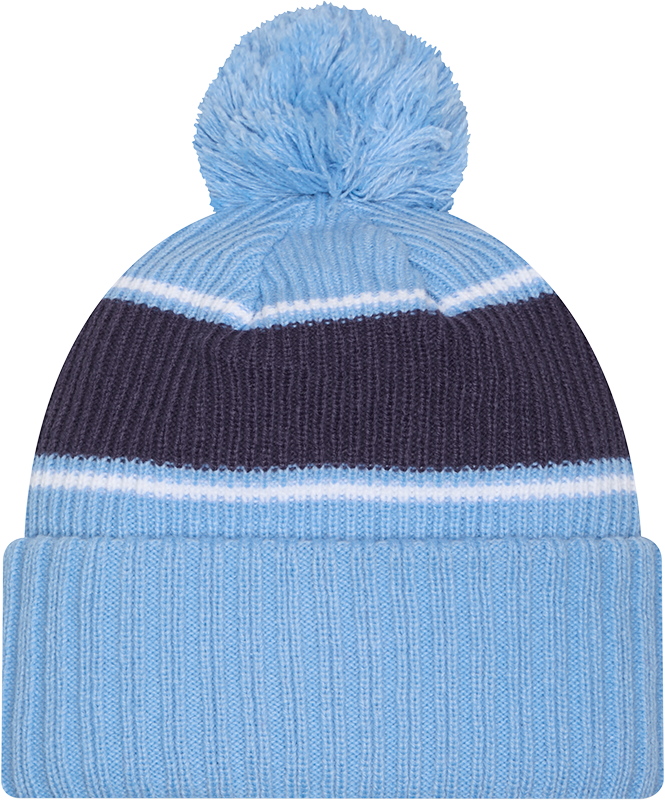 North Carolina Tar Heels New Era Bold Knit Cuffed Knit Hat with Pom - Carolina Blue
