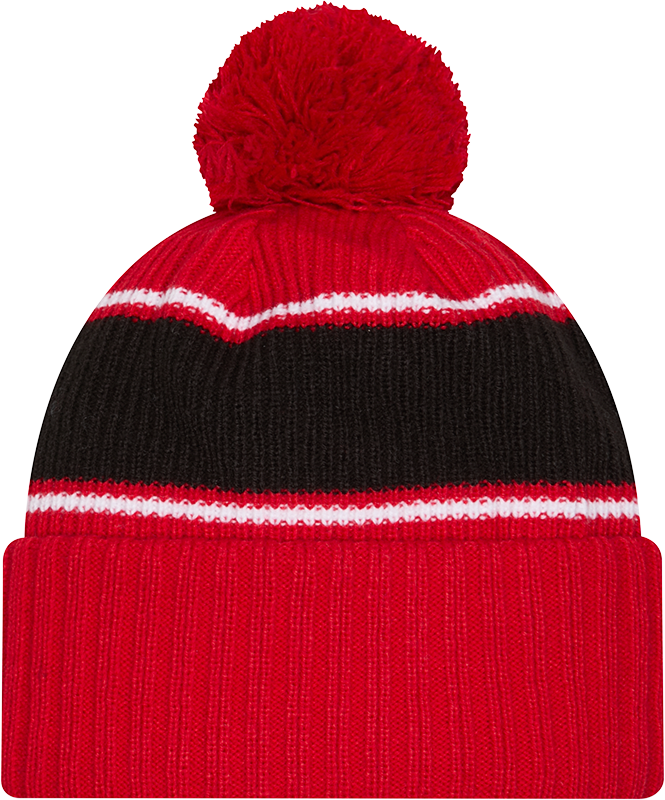 Ohio State Buckeyes New Era Bold Knit Cuffed Knit Hat with Pom -Red